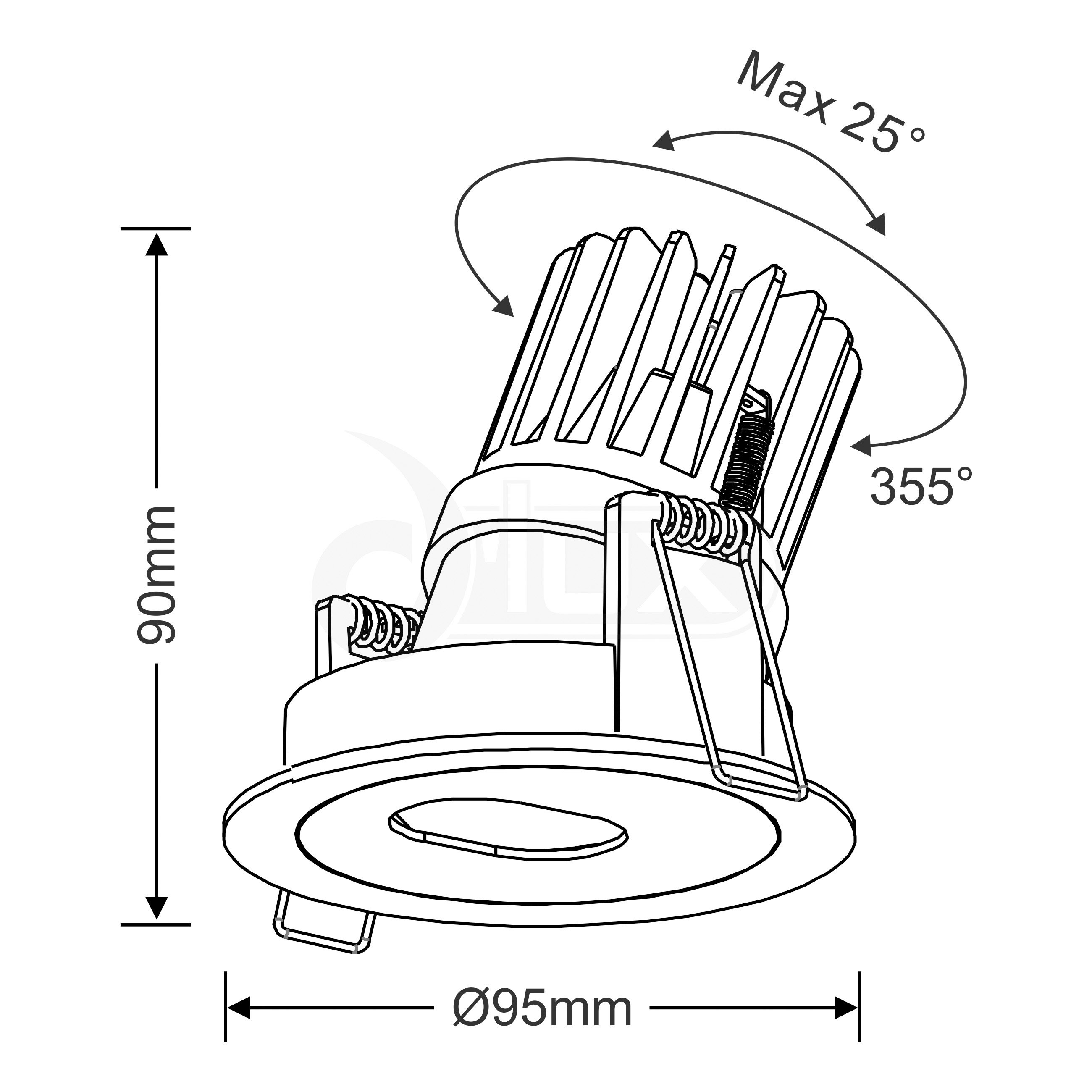 Buru 6 Recessed Ceiling Luminaires Dlux Round Recess Ceiling